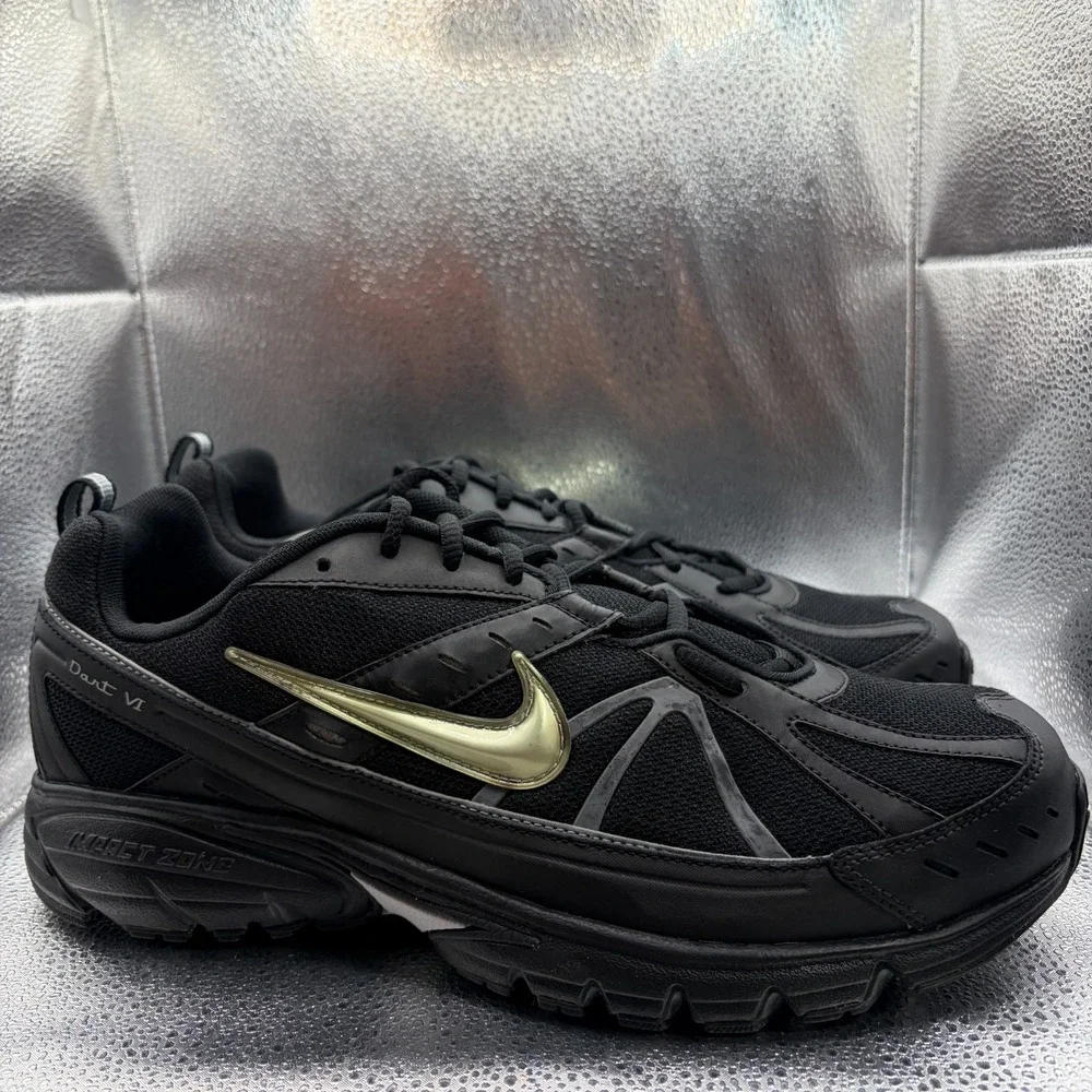 Size 13 4E Nike Dart VI Black Mens Lace Up Running Sneaker Shoes 318818-001